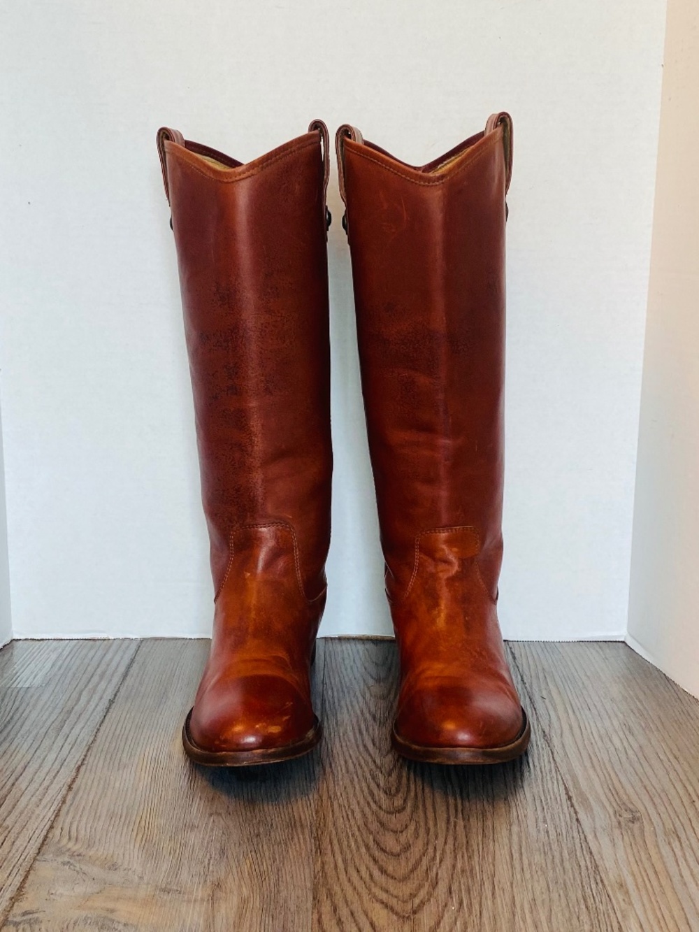 Frye Melissa Button Cognac Womens Leather Tall Riding Boots, 7.5 B.